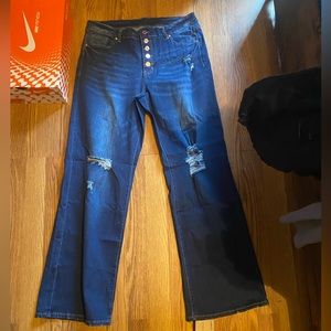 Dark wash ripped jeans